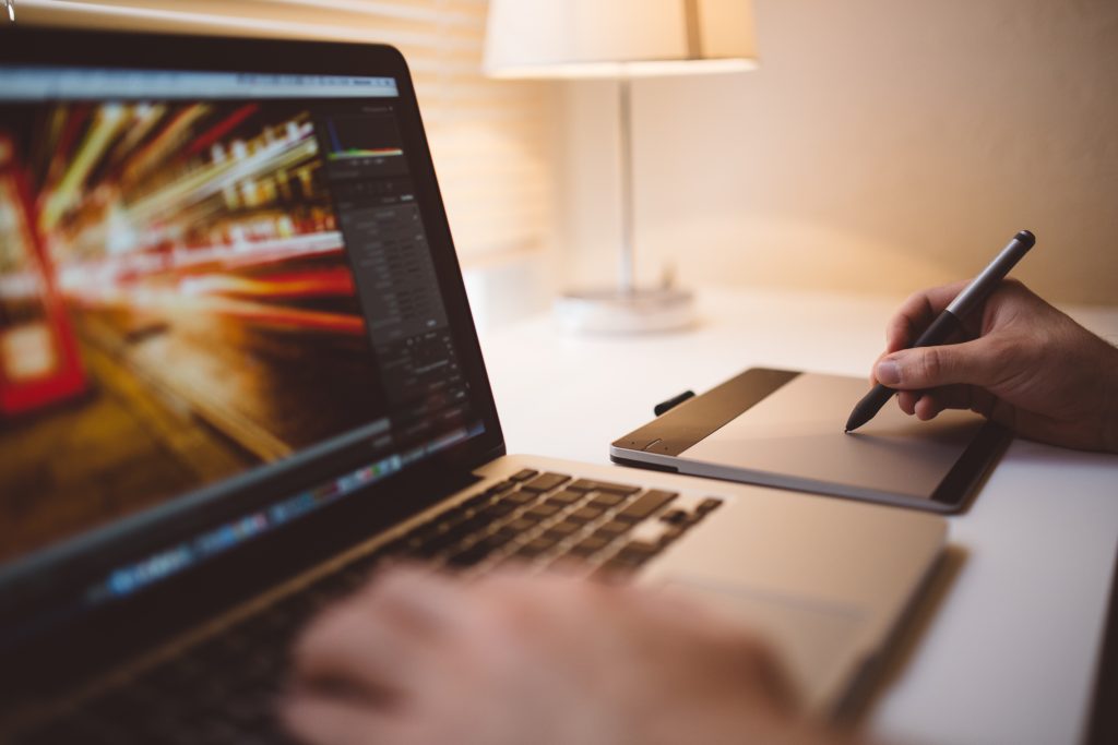 Designing on Laptop